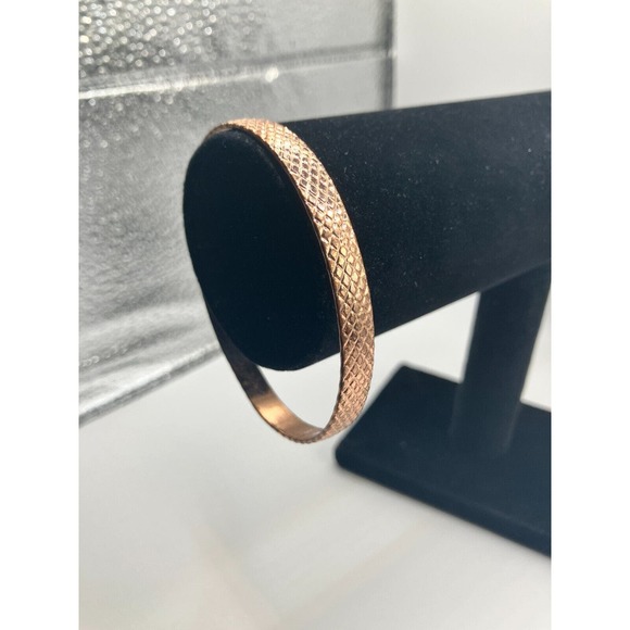 Textured Copper Brushed 2 7/8 Inch Wide Bangle Bracelet! - Picture 4 of 7
